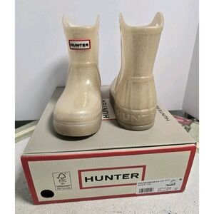 Hunter Unisex Original Kids First Classic Glitter Rain Boots Size US 13